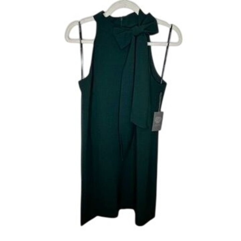 Vince Camuto Bow-Neck Sleeveless Halter Green Mini Shift Dress Size 6 NWT